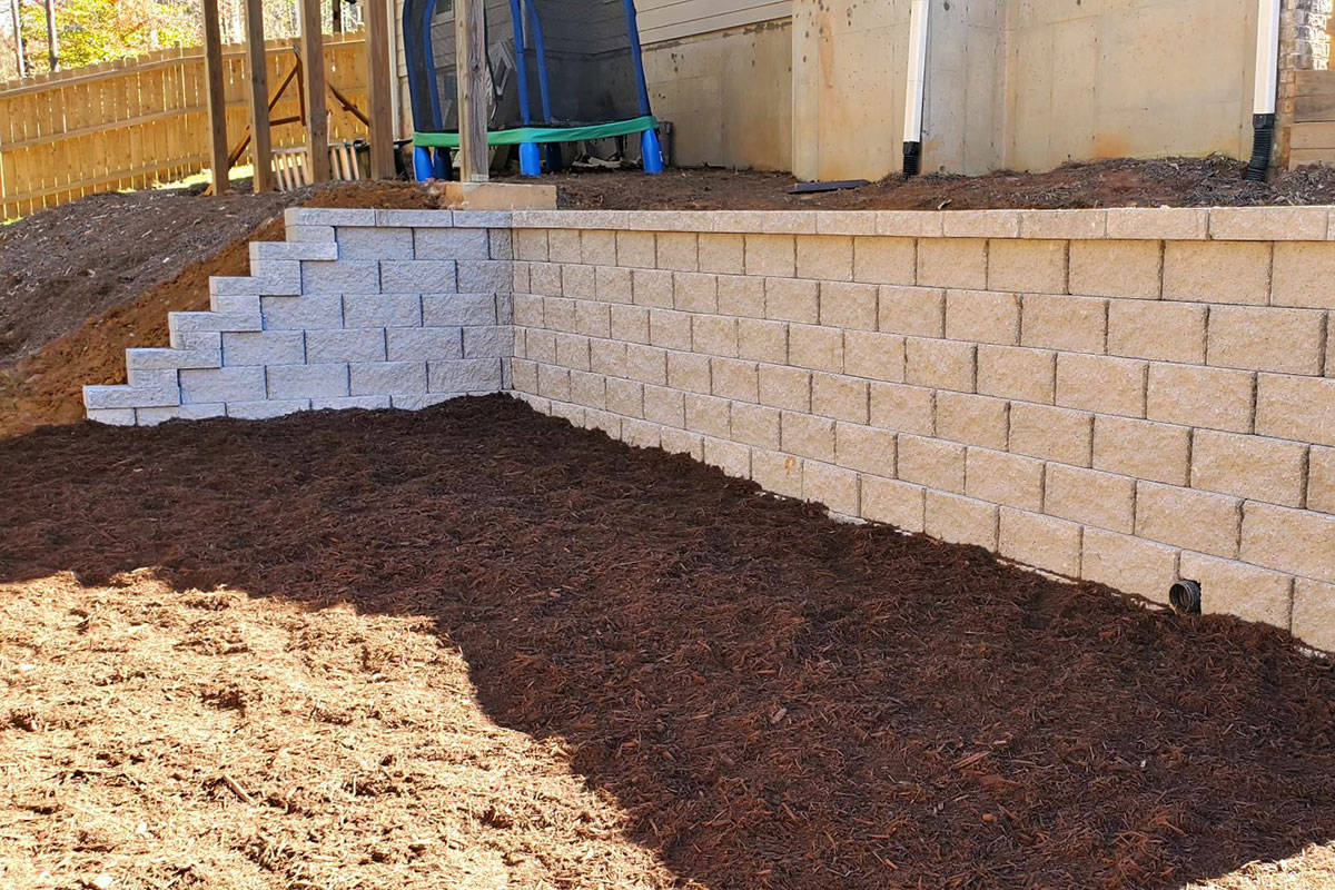 White Stone Paver Retaining Wall | Woodstock Georgia