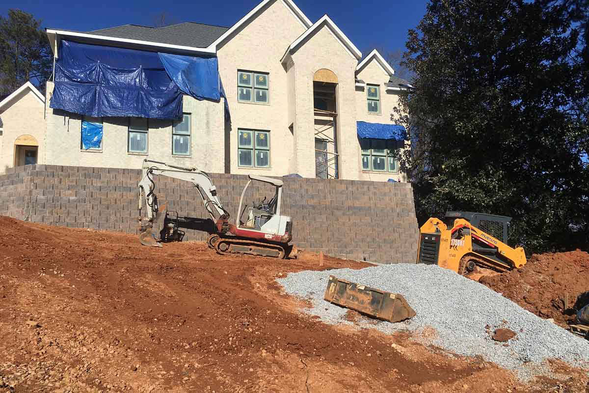 New Retaining Wall Construction | Kennesaw Georgia